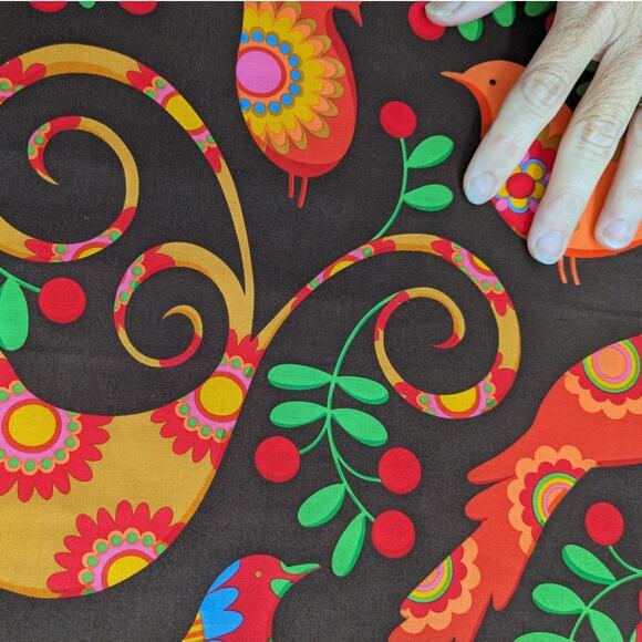 3 Yds "Pretty Bird" Spice Pillow & Maxfield Michael Miller Fabrics Vintage 2010 - Picture 5 of 9